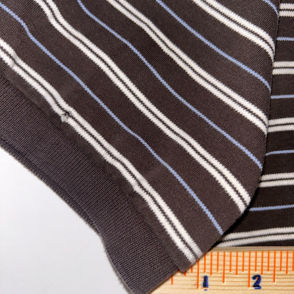 Polo Ralph Lauren‎ VINTAGE brown white blue stripe short sleeve polo size Large - Picture 8 of 11